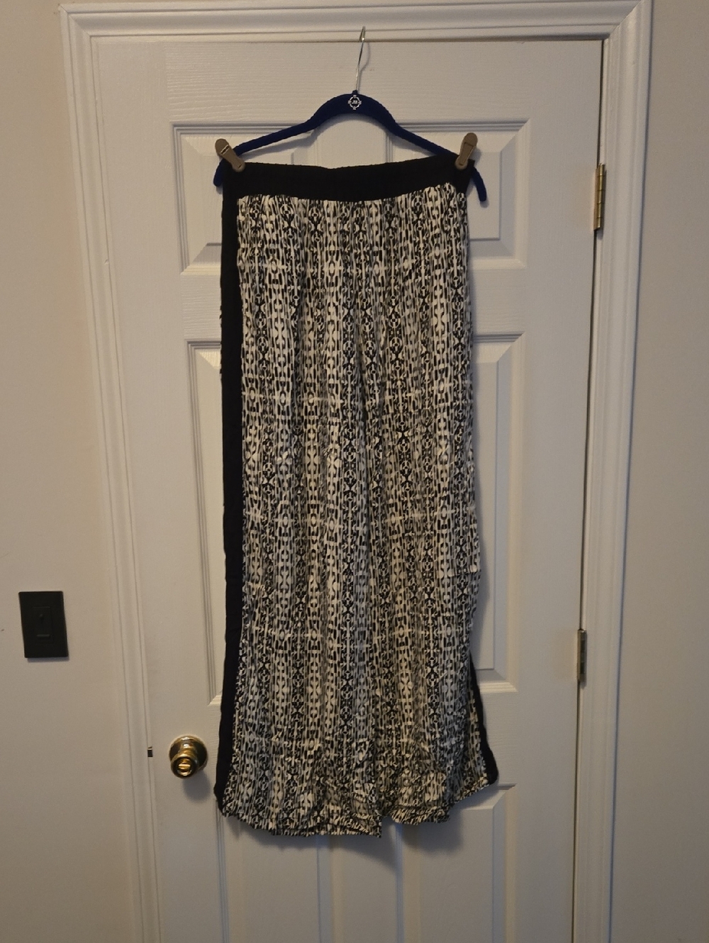 Matty M Black and White Wide Leg Jumpsuit Pants